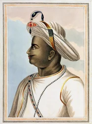 Tippoo Sultan (1749-99) Platte aus Picturesque Scenery in the Kingdom of Mysore, graviert von Edmund Scott (1758-1810), 1805